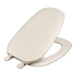 Centoco Eljer Emblem Elongated Toilet Seat with Square Front, Closed Front with Cover, Residential, Plastic, Made in The USA, EMB601-306, Natural