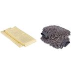 AmazonBasics Drying Chamois Car Towel Cloth, 2 Pack & Amazon Basics Deluxe Microfiber Car Wash Mitt, 2 Pack