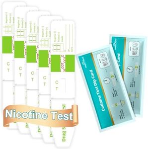 Easy@Home Nicotine Test Strips: Cotinine Urine Dip Testing Kit Card 5 Pack Highly Sensitive Detection Results in 5 Min - 200ng/mL Cutoff Level #ECOT-115