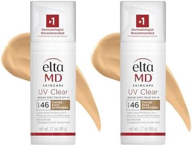 EltaMD UV Clear Tinted Sunscreen for Face - Deep Tinted SPF 46 with Zinc Oxide, Oil-Free, Dermatologist Recommended, 1.7 oz (Pack of 2)