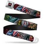 Buckle-Down Seatbelt Belt - Marvel Avengers Superhero/Villain Poses - 1.0" Wide - 20-36 Inches in Length, Multi, Extra Large