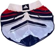 adidas Kick Boxing Shorts KB K1 ADIKBK2, Lightweight, High-Mobility Athletic Shorts for Kickboxers, Durable and Comfortable, Red/White/Red, Medium