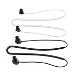 kwmobile Straps Compatible with Samsung Galaxy Buds Pro - 2x Silicone Holder for Wireless Earphones - Black/White