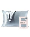 Kitsch Satin Pillowcase for Hair and Skin Queen - Softer Than Silk Pillow Cases Standard Size, Cooling Pillow Covers for Sleeping, Smooth Satin Pillowcase with Zipper, 19x26in (Haze Blue, 1 Pack)