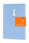 MENORAH -Artists Sketchbook-140 GSM -(58 Sheets /116 Pages)-A5 - Stylish Art Journal for Girls-(Size -21.0cm x 14.8cm) - Hard Case Bound- Handmade-CASSATA Sketch Book(Sea Blue - Lighthouse)-Portrait