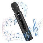 4-in-1 Bluetooth Karaoke Mic with Powerful 10W Speaker - Your Ultimate Singing Machine (Black)