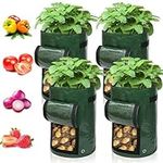 Ram® 4 Pack 7 Gallon Potato Grow Bag set. Garden Plant Bags for potatoes, carrots, tomatoes, cucumbers and other Vegetables. Made in Green Polyethylene Complete