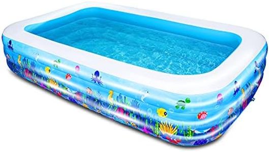 AsterOutdoor Inflatable Swimming Pool Full-Sized Above Ground Kiddle Family Lounge Pool for Adult, Kids, Toddlers, 103"x 69"x 24" Thickened, Blow Up for Backyard, Garden, Party