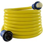 Conntek 50-Amp 125/250V Marine Shore Power Extension 4 Wires Cord with Threaded Ring, Yellow 50-Feet