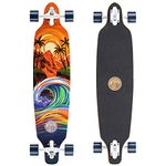 Osprey | Twin Tip Longboard, 39inch, Complete Skateboard, 7-PLY Canadian Maple Deck, For Adults, Kids and Beginners, Sunset Multiple Colours