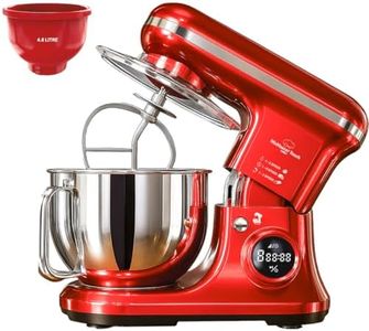 INALSA Professional Stand Mixer-Heavy Duty 1600 Watt Pure Copper Motor| 5.4L SS Bowl & 4.8 L Bowl|Touch Control with Digital Display|Includes Whisking Cone, Mixing Beater & Dough Hook, MixMaster Touch