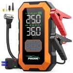 8000A Jump Starter Power Pack with Air Compressor, 25000mAh 150PSI Car Battery Booster Jump Starter (All Gas/10L Diesel), Car Starter Power Pack, Jump Pack with LED Flashlight, Orange