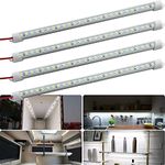 LMGYES 12V Interior LED Light Bar for Car,12V LED Light Strip 54 LEDs Lighting Super Bright 7000K White Color DIY Cabinet LED Light Strip for Car,Trailer,Motorhome,Van,RV,Truck Bed Lights(4 Pack)