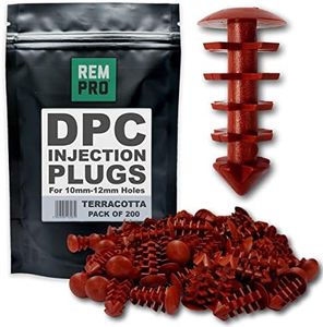 Rempro 200 x Terracotta DPC Damp Proofing Injection Wall Plugs | Universal 10mm-12mm Holes | Prevent Leakage of Cream