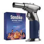 Sondiko Butane Dual Adjustable Flame Size Butane Torch Lighter, Mini Blow Torch, Refillable Kitchen Torch with Continuous Flame Lock