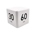 Feilifan Cube Timer, Time Cube Timer Kitchen Timer Kids Timer for ADHD Productivity Workout Flip Timer Classroom for StudyTime Countdown Management Settings 15 20 30 60 Minutes-White