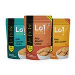 Lo! Foods - Keto Cookies Combo (300g) | Diabetic Friendly | Sugar Free Biscuit | Low Carb Keto Snacks | Diet snacks for Healthy Eating |Zero Added Sugar - (100g x Pack of 3)