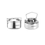 Fire-Maple Antarcti Stainless Steel Kettle and Pot Set 1.0L Camping Kettle and 1.0L Cooking Pot Stovetop Tea and Coffee Pots for Openfire Camping Cookware Portable for Bushcraft Fishing Backpacking