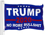 G128 Trump 2020 Election No More Bullshit Flag | 3x5 Ft | LiteWeave Pro Series Printed 150D Polyester | Election Flag, Indoor/Outdoor, Vibrant Colors, Thicker and More Durable Than 100D 75D Polyester