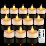 cimetech 24 LED Tea Lights with Timer Remote Control Flameless LED Candles Electric Flickering Battery Operated Tea Lights for Home, Room, Table, Halloween, Christmas Decoration