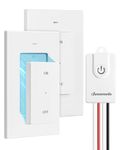 DEWENWILS 3 Way Wireless Light Switch and Receiver Kit, No in-Wall Wiring, 15A High Power, 100FT Range, Programmable & Expandable, Remote Control Light Switch for Lamp, Ceiling Light, Fan, FCC Listed