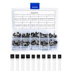 Eowpower 250 Pieces 10 Values NPN PNP Power Transistors Assortment Kit, BC337 BC327 2N2222 2N2907 2N3904 2N3906 S8050 S8550 A1015 C1815