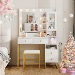 YIKEHOME Makeup Vanity Desk with Mi
