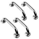 FORTUNE Stainless Steel Wall Mounted Grab Bar, Towel Bar, Bathtub Rails, Safety Hand Support Balance Handle Bars, Bathroom Accessories for Home, Hotel- Chrome Finish (Pack of 4, 8 Inch)