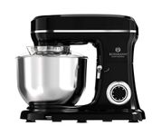 Rossmann Stand Mixer, Professional 1600 Watts 100% Pure Copper Motor, 5.5 Lit removeable SS Bowl, 4 Safety Features, Metal Gears & Planetary Rotation, Teflon Coated Accessories, Black