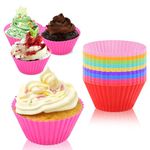 ASelected 27pcs Silicone Cupcake Box Reusable Silicone Muffin Box 9 Color Non-Stick Silicone Molds Dishwasher Safe