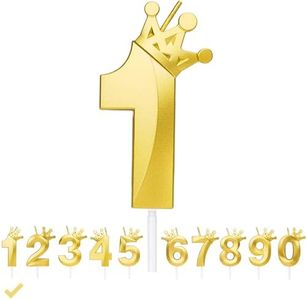 CTCEHL Velas Cumpleaños,3D Velas Pastel de Cumpleaños de Números,Velas de Cumpleaños Números con Corona,Velas para Decoración de Tartas,para pastel cumpleaños fiesta de aniversario (1)