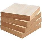 Belle Vous Unfinished Wood Square Blocks (4 Pack) - L15 x W15 x H2.5cm / 6 x 6 x 1 Inches - Natural Blank Thick Wooden Craft Squares - Boards for Home Decoration, DIY Art & Crafts, Painting & Burning
