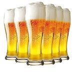 Ecentaur Pilsner Beer Glasses Steins Pint Glass Beer Mug for Drinking Classics Beer Cup Tumblers Pub Drinkware Bar Glassware Set of 6