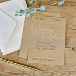 Ginger Ray Kraft Card Wedding Reception Invitations with Envelopes 10 Pack, Neutral