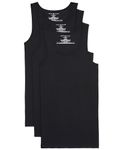 Tommy Hilfiger Men's Undershirts 3 Pack Cotton Classics A Shirts, Black, Large