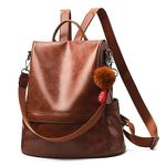 Backpack for Women Vegan Leather Backpack Large Travel Backpack for Women Shoulder Backpack Purse for Women (Tan)