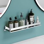 Plantex Stainless Steel Bathroom Organizer/Shelf for Bathroom/Kitchen/Wall - Chrome (18x5 Inch)