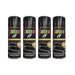 PNJB, Matt Black Color Aerosol Spray Paint Can 250 ML, Fast Dry Excellent Coverage Adhesion- BLACK MATT Spray Paint Auto DIY Purpose Color Aerosol (4 Pcs)