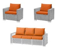 Kosiproducts Replacement Rattan Cushion Seat Cushions Garden Patio Furniture [Orange, 5 Seats + 5 Cushions] - Furntiure Not Included