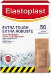 Elastoplast Extra Tough Waterproof Adhesive Bandages, 50 Strips, Beige | Flexible Fabric | Durable Protection Super Strong Adhesion for Extra Strong Sticking Power