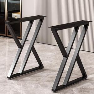 Metal Industrial Dining Modern Table Legs Desk Legs Base Cast Iron Welding Wrought Iron Coffee Table Bench Legs Night Stand Office Table 28 inch Triangle Shape Black DIY (1 Set of 2 pcs) 28" H x19.7