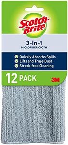 Scotch-Brite Microfiber 3-in-1 Cloth (Pack of 12)