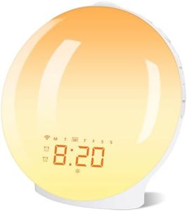 oolong Wake Up Light, Alarm Clock with Night Light, Smart Sleep Aid for Heavy Sleepers, 8 LED Colour, 16 Natural Sounds & FM Radio, Dual Alarms, Smart APP Control, Ideal for Bedroom