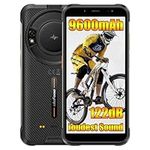 Ulefone Power Armor 16S 16GB+128GB+2TB Rugged Phone Unlocked Canada, 9600mAh Battery, 122dB Speaker, Android 13 Rugged Smartphone, 50MP Camera, 5.93" HD+, Glare Flashlight,Dual 4G LTE,NFC,GPS, Black