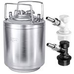 TMCRAFT 2.6 Gallon Mini Ball Lock Keg, Stainless Steel Double Ball Lock Post Corny Keg with Quick Disconnect Set for Home-brewing(10L)