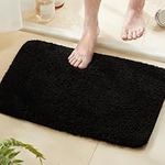 TECHMILLY Super Soft Shaggy Bath Mat, Absorbent Thick Non Slip Microfiber Bathroom Rugs, Quick Dry Machine Washable Bath Mat for Bathroom Floor, Bathtub and Shower 17"x24"