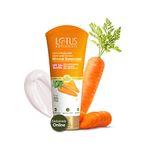 Lotus Botanicals Carrot & Niacinamide Glow and De-Tan Mineral Sunscreen | SPF 50+ | PA++++| Skin Brightening | Natural Ingredients | Blue Light Protection | All Skin Types | 50g