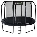 10ft x 7ft Jump PRO Xcel Oval Trampoline. Black Powder Coated Steel for Added Rust Protection. Strong Sturdy Frame Black Padding. High Specification with Safety Ladder for Additional Safety.