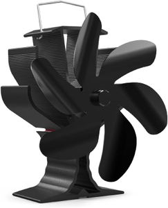 HIDALIFE Wood Stove Fan Heat Powered, Fireplace 6 Blades Fan with Bracket Compatible for Buddy Heater,Thermal Stove Fan for Gas Pellet Wood Burner