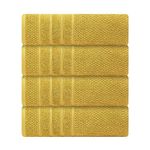 Luxury Bath Towels| 100% Cotton| Ultra Soft, Plush, Thick, Fluffy, Highly Absorbent, Quick Dry | Home, Gym, Pool, Yoga, Hotel, Shower | Large Towel Set for Bathroom| Set of 4| 27 x 54| - Gold / Golden